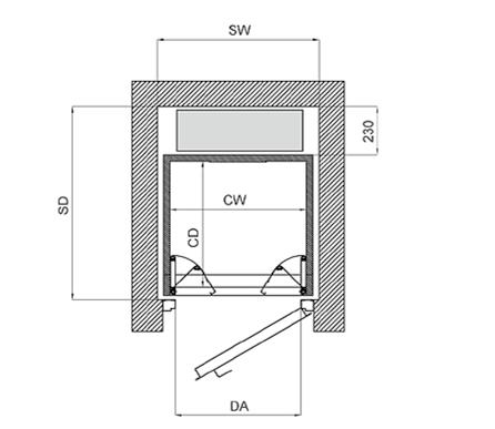 24 Plooideuren Frontale toegang C1F Configuratie in overeenstemming met EN 8141 in grijs C2F C3F