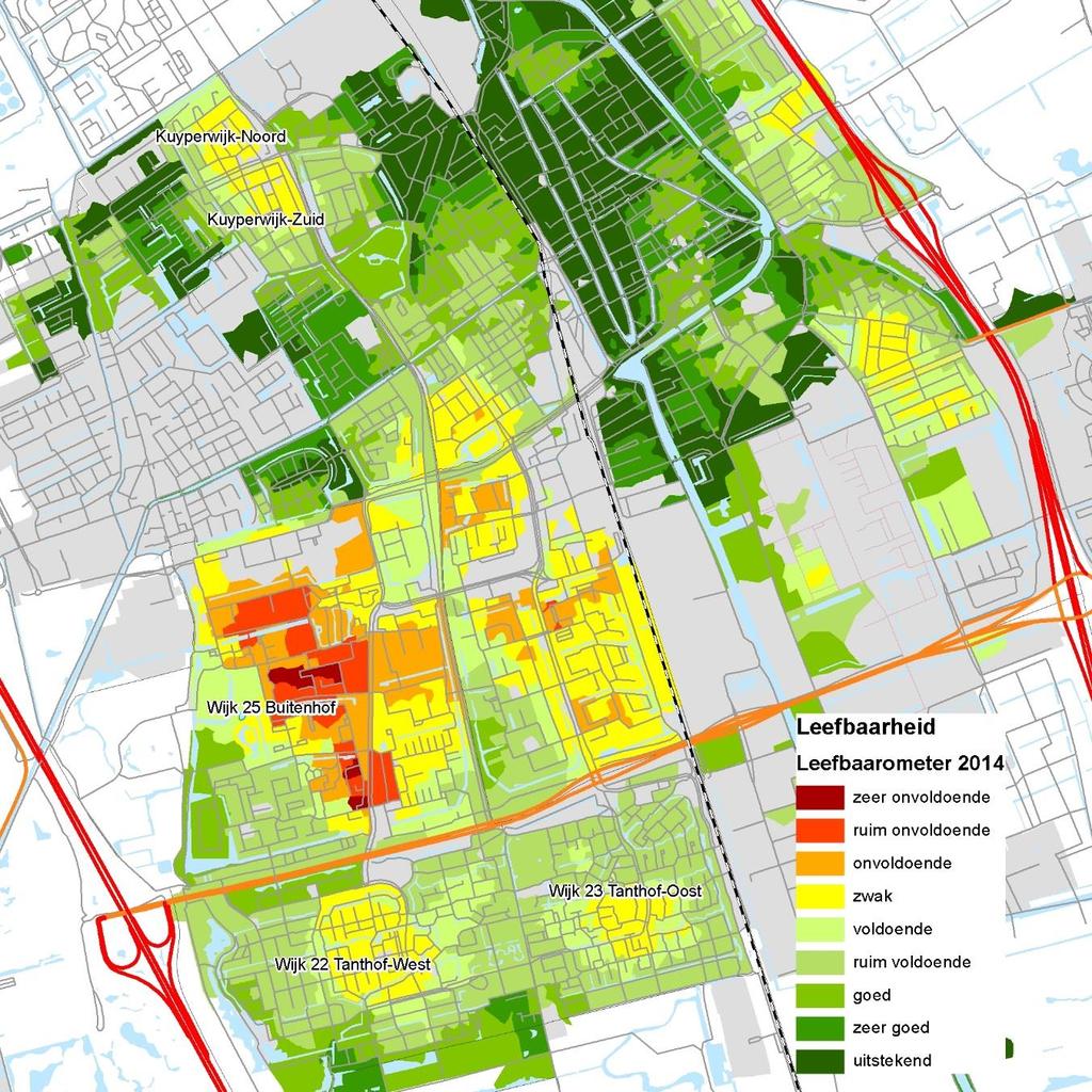 Match met leefbaarheid Vooral in Buitenhof wonen veel mensen met psychische problemen in gebieden