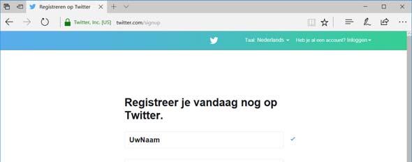 Om een eigen account aan te maken: Typ bij naam uw Typ bij uw e-mailadres Typ bij een wachtwoord Er wordt gevraagd of u uw wachtwoord voor twitter.