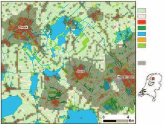 Topografie weiland bouwland bebouwing bos water infrastructuur moeras Openheid KELK niet open Figuur 1 besloten landschap in de omgeving van Joure volgens de methode KELK.