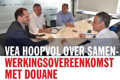 4. IN HET NIEUWS ARTIKELS VEA hoopvol over samenwerkingsakkoord met Douane Alfaport Voka en Douane & Accijnzen hebben na het Douanecongres van 26 april een samenwerkingsovereenkomst afgesloten met