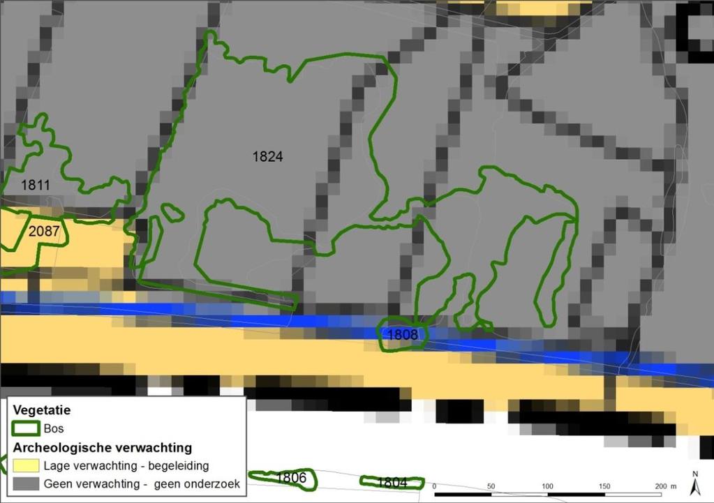 Afbeelding 5. Element 1824 op de archeologische verwachtingskaart van de gemeente Gennep. Afbeelding 6.