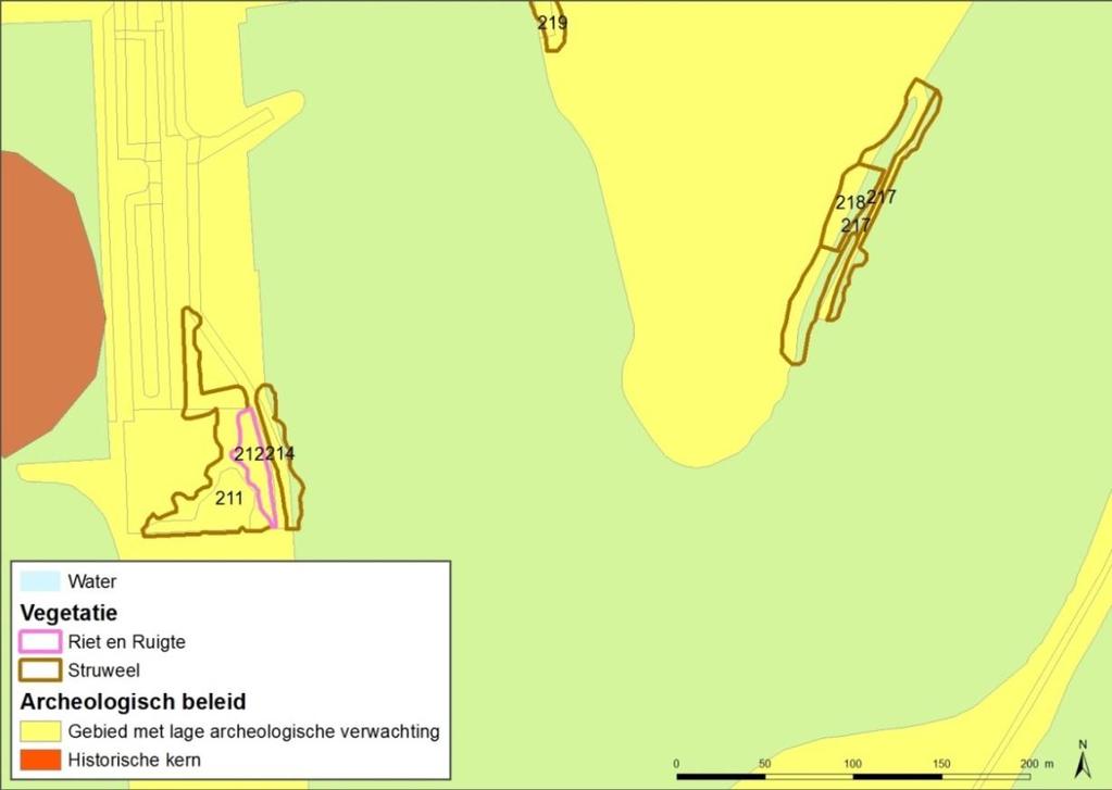 De locatie waar de maatregelen duurzaam beheer gepland zijn, zijn weergegeven op de archeologische beleidsadvies- en verwachtingskaart van de gemeente Roermond.