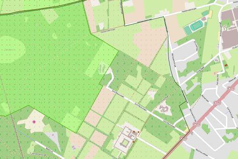 HetarcheologischvooronderzoekaandeSintWPauluslaanteMalle Fig.3.15:Uittrekseluitdelandschapsatlasmetsitueringvanhetprojectgebied(rood)endeBrechtse Heide(groen) 22. 3.