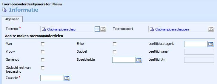 Met behulp van toernooionderdeelgenerator is het namelijk mogelijk om meerdere toernooionderdelen tegelijk aan te maken.