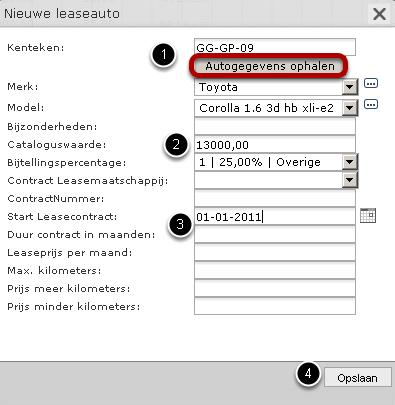 Autogegevens Vul de gegevens in. 1. Vul het kenteken van de auto in en klik op Autogegevens ophalen. HetLoonbureau.