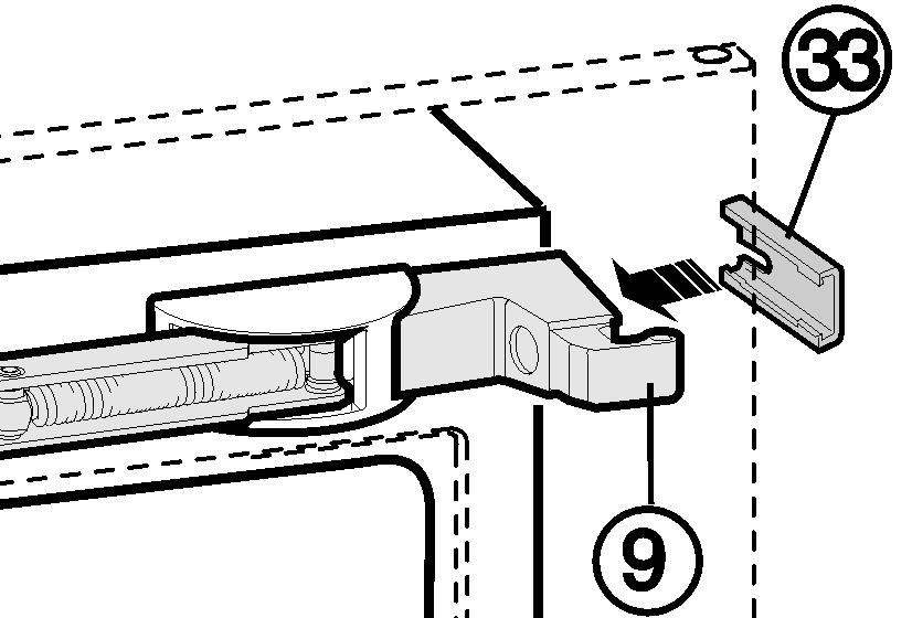 De inbouwmaten controleren: 4.4.1 Apparaat installeren Fig. 22 LET OP Gevaar voor beschadiging van de deur!