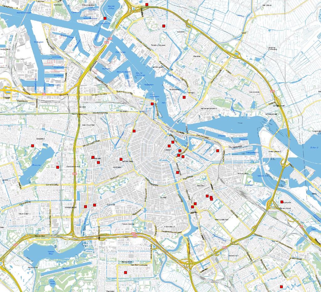 BIJLAGE 1 Locaties sensoren Locaties sensoren in Amsterdam
