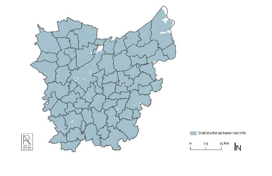 Op Figuur 10 worden de sectoren waarvoor we informatie hebben nog eens afgebeeld op kaart.