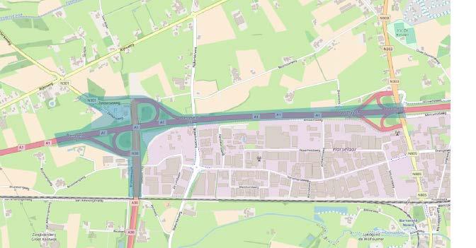 Figuur 1. Studiegebied MIRT-Onderzoek aansluiting A1/A30 Barneveld. 1.4 Leeswijzer Voor het MIRT-Onderzoek sluiten we aan op het meest recente MIRT-spelregelkader 12.