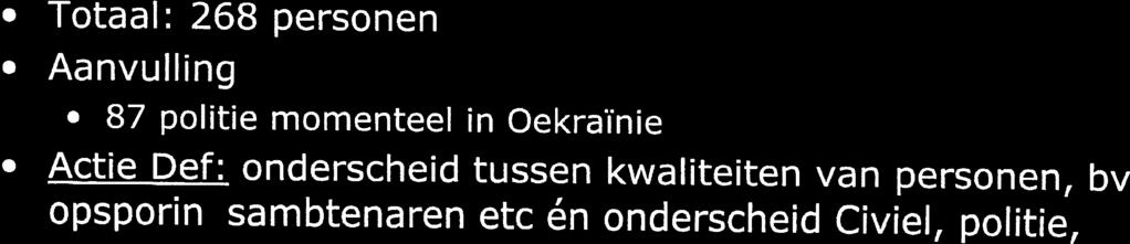 Hoofdpunten uit informatie van ministerie van Defensie op 31 juli 2014 (2) Nederlands personeel in Oekraïne: