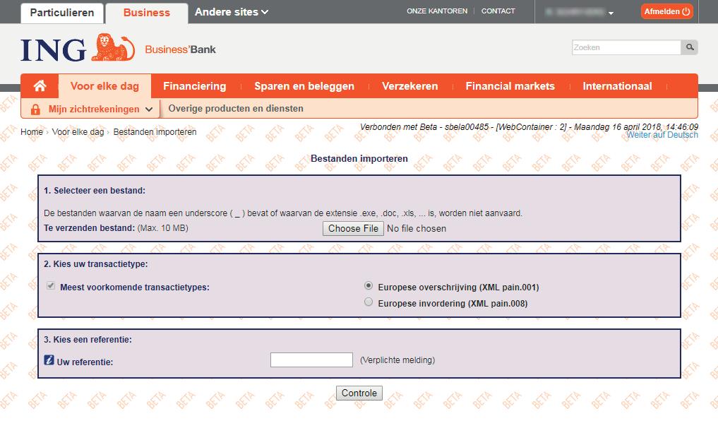 3. Bestanden importeren Druk op Controle zodat u een