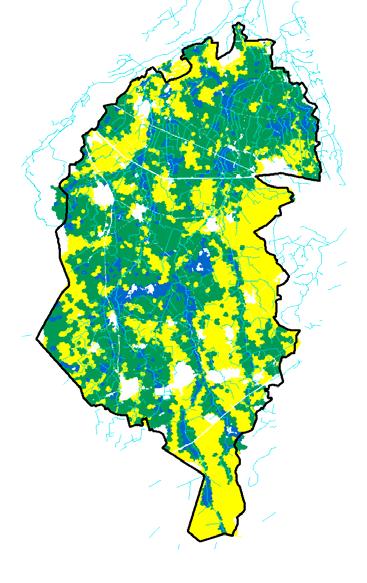 waterbalans en de afvoerdynamiek. GHG Figuur 4.3 Vergelijking van de GHG-kaart afgeleid van STONE 2.