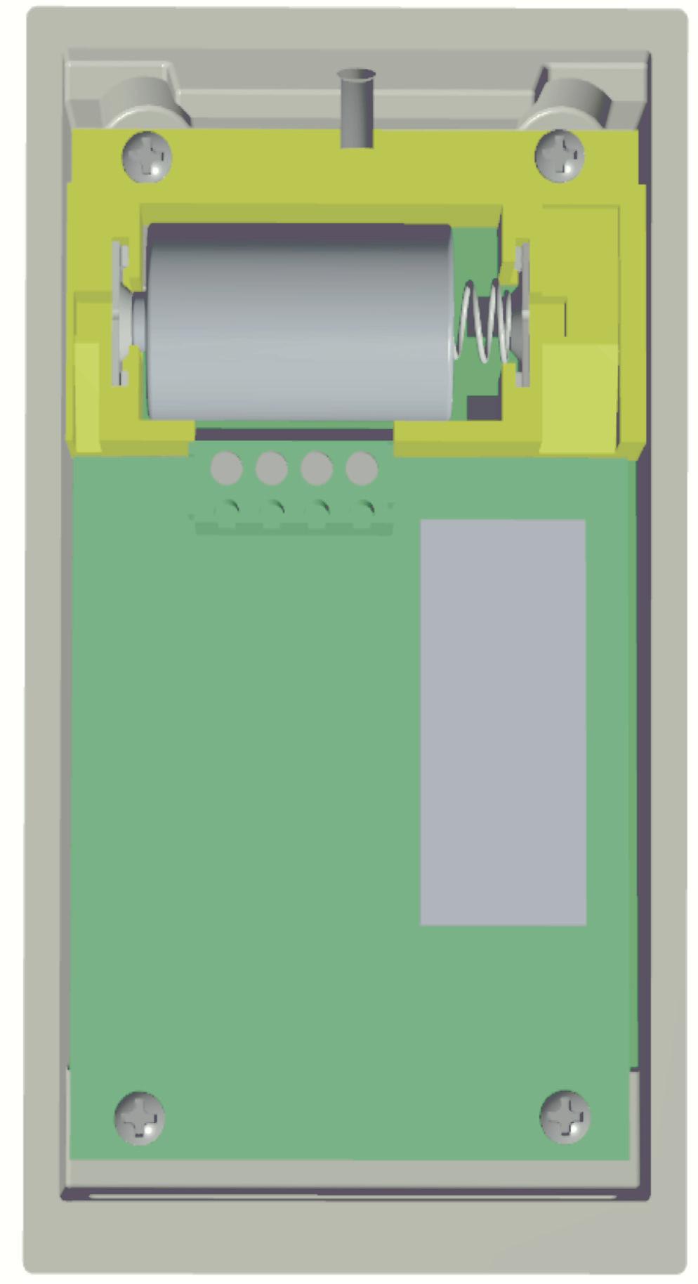 6. Weergaveniveau batterij Als de batterij van de BKSremote BTC bijna leeg is, wordt bij een druk op de toets de rode led geactiveerd in plaats van de gele.