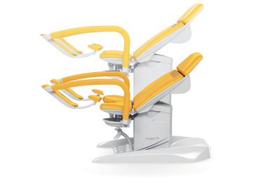 Complexe oplossing De gynaecologische stoel GRACIE combineert de voordelen van een stoel en een