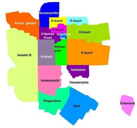 2. Locaties en werkgebied Werkgebied van de buurtwerkkamers is geheel stadsdeel Amsterdam Zuidoost.