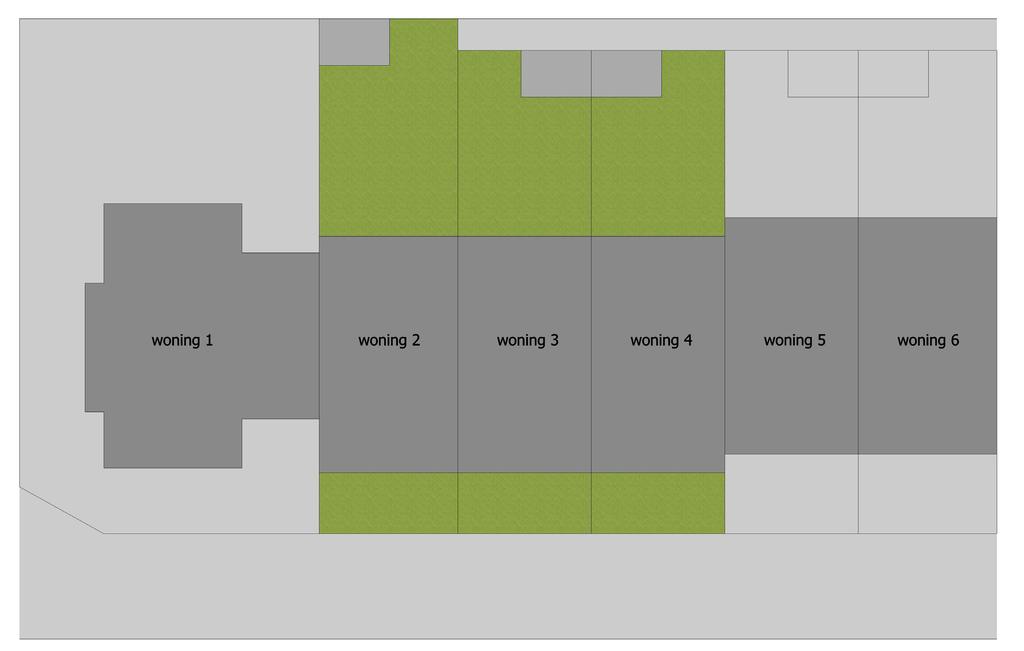 Woning 2-3 - 4 situatie Grondopp. woning 2 : ca. 125 m2 Grondopp. woning 3&4 : ca. 118 m2 Woonopp.