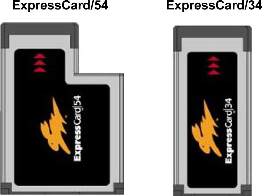 Express kaart Uw notebook ondersteunt de Express Standaard. In de vakhandel zijn de kaarten Express/34 en Express/54 te verkrijgen, waarvan de gegevens betrekking hebben op de grootte van de kaart.