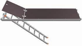 Als steunvlak voor de onderste ladder wordt een vlonder met behulp van een U-beginligger of een U-beginprofiel gemonteerd (niet bij