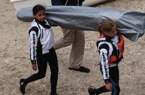 DE BOOT OPRUIMEN Als je niet zeilt, zorg dan dat je boot altijd met de boeg in de wind ligt. Bij het landen zijn je roeren als het goed is al omhoog gedaan.