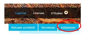 STAP 3 : DIVES Initialisatie Bij deze stap breng je duiken van voor 1 januari 2019 éénmalig in de verschillende categorieen.