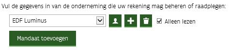 U kan enkel een mandaat geven aan ondernemingen die zich voor ons platform hebben geregistreerd. Klik daarna op Ok.