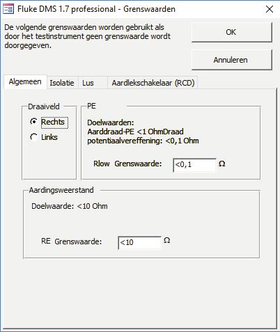 DMS Software Gebruiksaanwijzing In dit venster en de volgende drie vensters kunt u gegevens invoeren voor de grenswaarden.