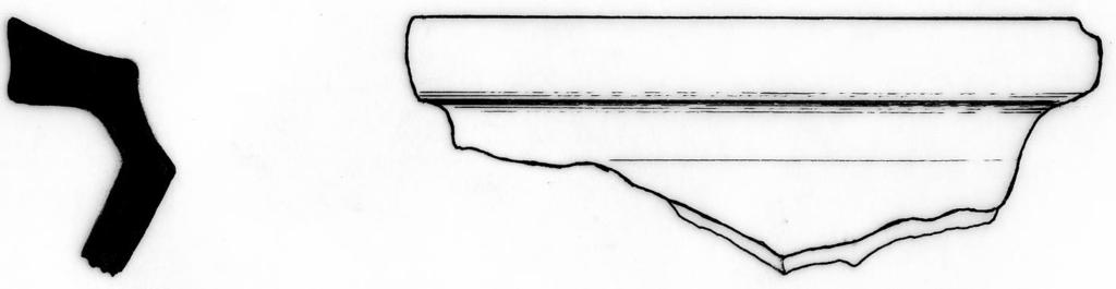 Afbeelding 96 Maaslands randfragment. Grongon fase 4, 950-1100 uit context 20010 (vnr 01-03-01.4). Afbeelding 97 Maaslands randfragment. Grongon fase 4, 950-1100 (vnr 02/42-AA-02.7).