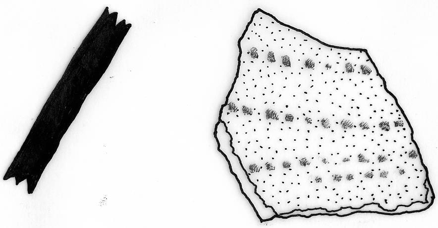 Afbeelding 104 Maaslandse wit fragment met radstempel en glazuur uit context 20006