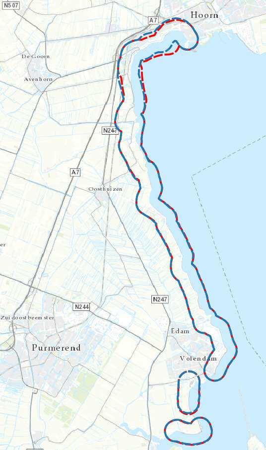 Ten zuiden van het hier afgebeelde traject doen zich geen wezenlijke veranderingen van de locatie van recreatie voor en is geen sprake van verandering van de verstoringscontouren. 5.3.