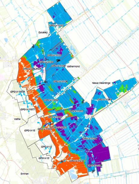 Hoe veen te behouden? Huidig na 25 jaar na 50 jaar VOORBEELD: we verhogen het waterpeil zo hoog dat het veen nagenoeg niet meer oxideert.