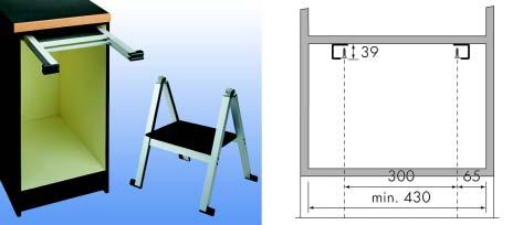 INKLAPLADDERS aders apl nkli INKLAPLADDERS INKLAPLADDERS STEPOLO Inklapladder met drager type Stepolo 1 - eenvoudige installatie onder het werkblad (zie