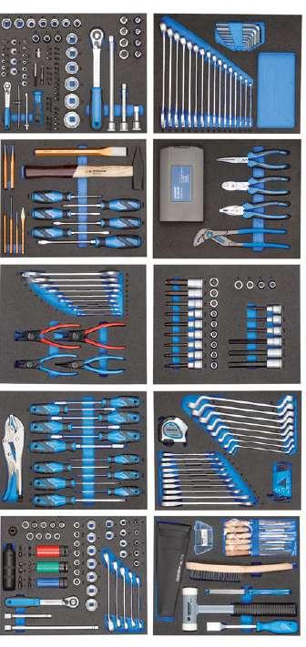 016 017 25-TS-190 GEREEDSCHAPWAGEN MET GEREEDSCHAPSASSORTIMENT 190-delig 1439, gereedschapsassortiment in Check-Tool-modules (CT) slipvast, met greepuitsparingen resistent tegen oliën en vetten