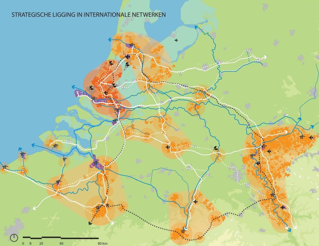 Strategische ligging in internationale netwerken Zuid-Holland ligt op het raakvlak van de Randstad en de Zuidwestelijke Delta, op de as tussen Amsterdam en Antwerpen.