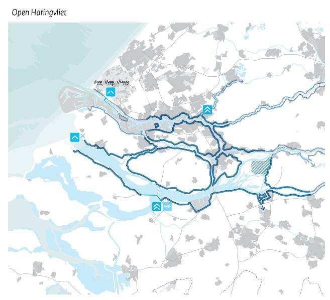 Effecten Het weghalen van de Haringvlietdam heeft zeer grote effecten op de waterstanden en verlaagt daardoor de waterveiligheid tot ver stroomopwaarts en in het stedelijk gebied.