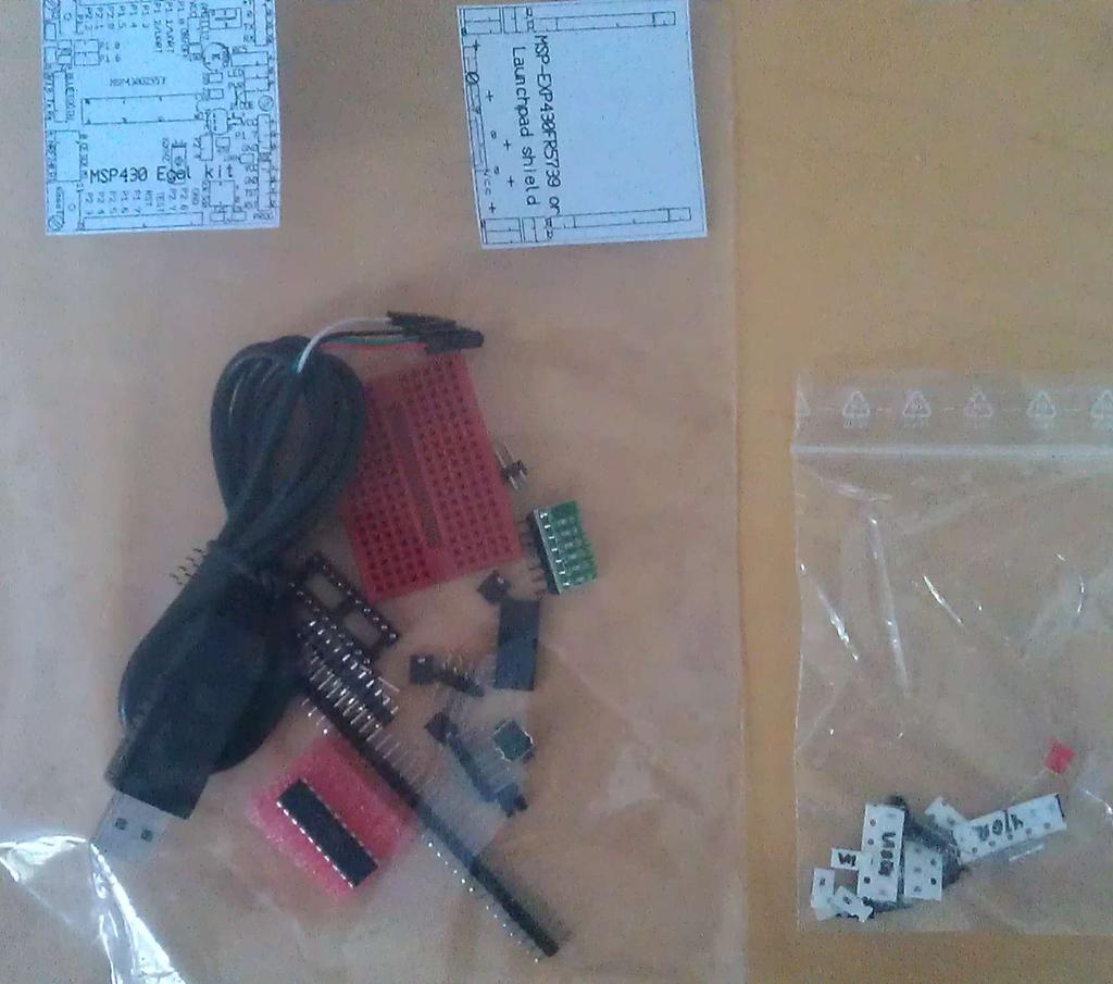 De bijna complete set componenten van de MSP430 Egel kit iets te melden?