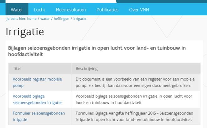 Grondwaterwinning: vaste of mobiele pomp Winningen met vaste pomp (diepe winningen): debietmeter op winning (put) Winningen met mobiele pomp (ondiepe winningen): debietmeter op mobiele pomp (niet op