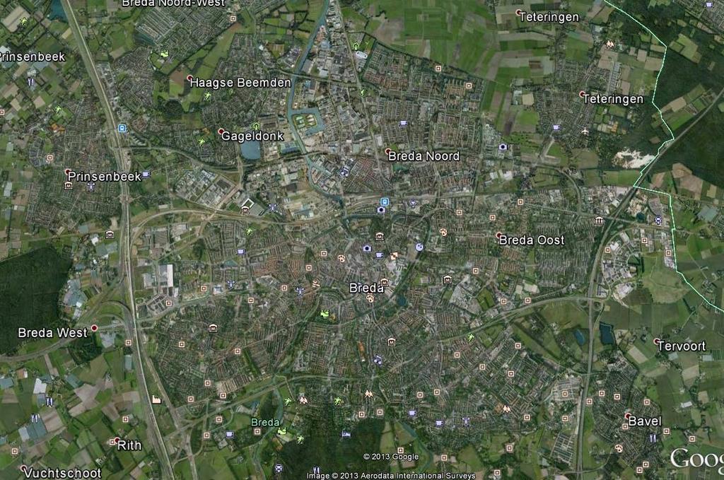 2. PLANGEBIED EN ONTWIKKELINGEN 2.1. PLANGEBIED Het plangebied (zie figuur 1) bevindt zich in het oosten van Breda. Figuur 1. Ligging plangebied. 2.2. STRUCTUREN Het plangebied bestaat uit een zestal woonflats.