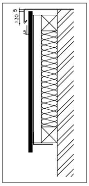 4.2. Dakrand of geveldelen Voor dakrandbekleding kunnen ETERNIT schilderplaten op uitgelijnde draaglatten worden bevestigd mits ventilatie wordt verzekerd door het gebruik van - verticale draaglatten