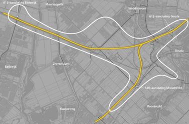 3. OWN-Moordrechtboog (het middengedeelte met wel of geen nieuwe halve aansluiting op het HWN en daarmee samenhangend de lengte van de parallelstructuur tussen aansluitingen Zevenhuizen en Gouda).