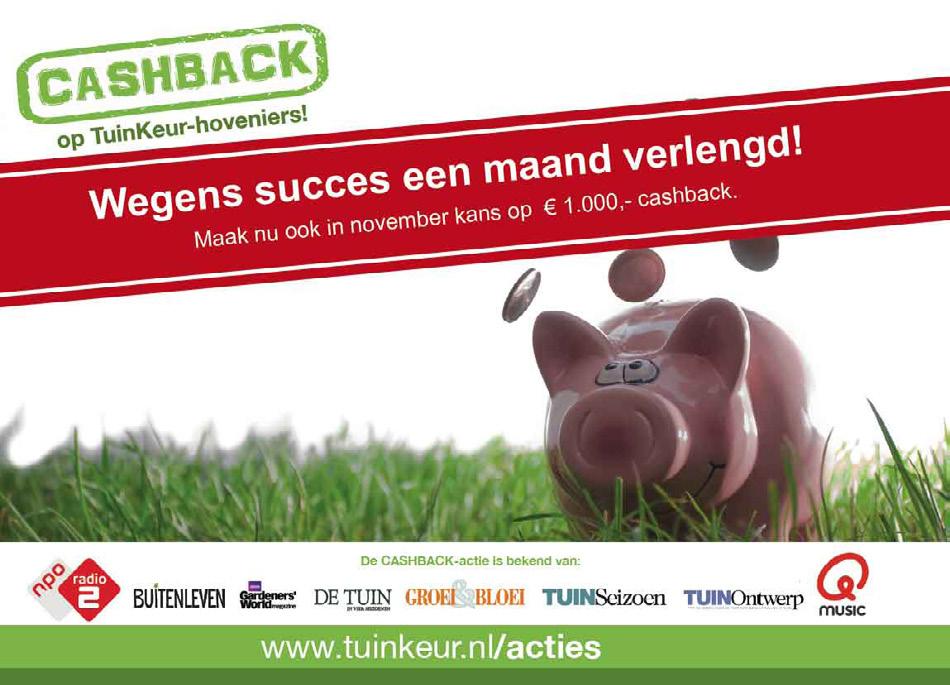 1000,- cashback. Wij zijn erg blij dat de actie ook doorgaat in november, want dat geeft ons een extra kans om één van onze klanten blij te maken met een prachtige prijs. Ook kans maken?