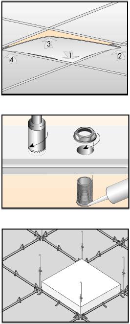 Doorvoeringen Gat maken met een ISOLECO -boor. Doorvoering met schimmelwerende kit monteren. Doorvoeringen verkrijgbaar in ø 32 en 40 mm.