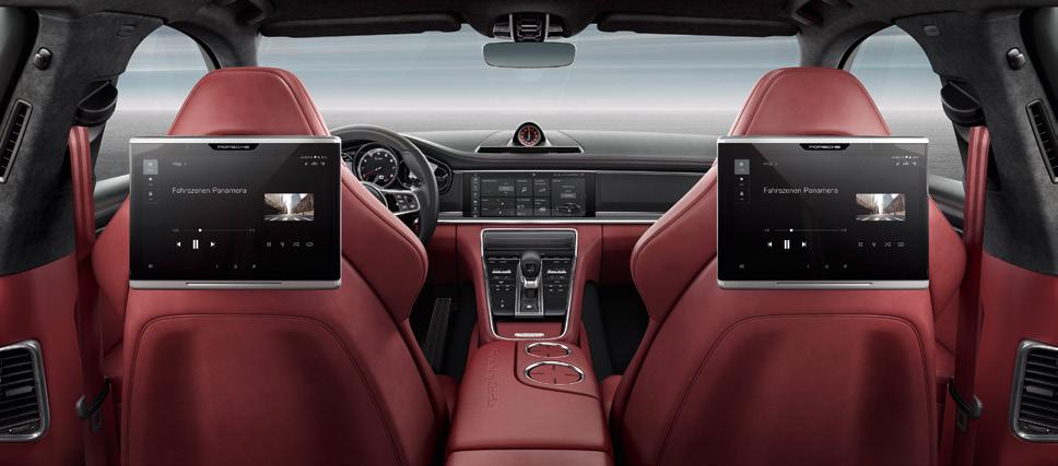 Porsche Rear Seat Entertainment Eersteklas vermaak: met de nieuwste generatie van het Porsche Rear Seat Entertainment kunt u in uw Panamera gebruikmaken van alle entertainmentmogelijkheden.