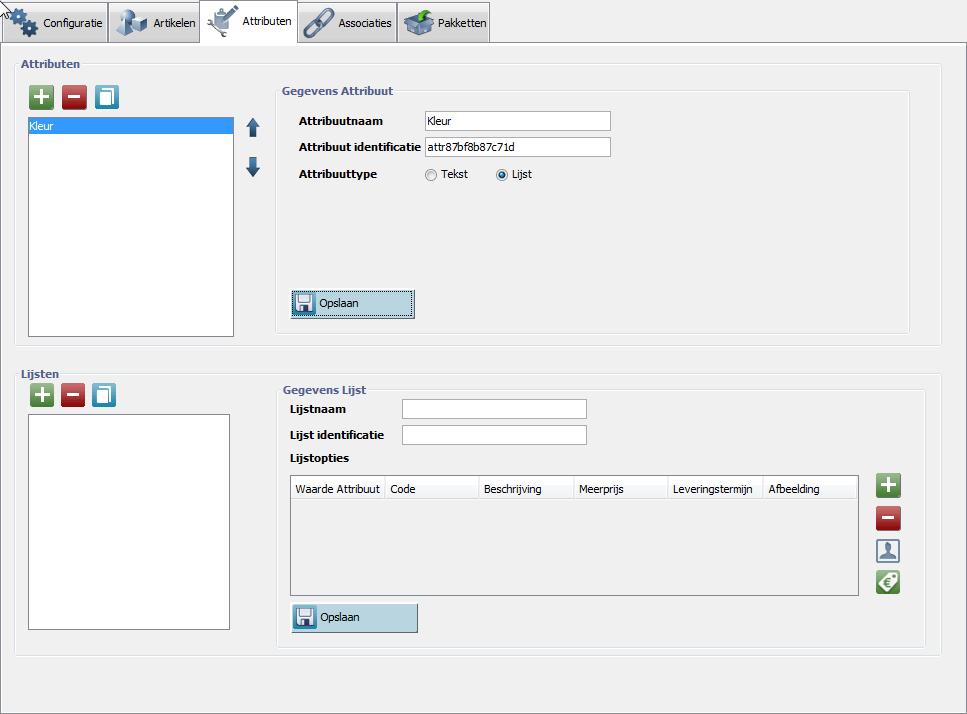 3.6 Additionele attributen en keuzelijsten 3.6.1 Attributen aanmaken De Catalogue Editor voorziet in een aantal artikelgegevens die standaard voor alle artikelen ter beschikking staan.