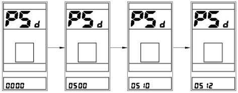 7. Auto power off time. In de auto power off time menu kunt u met de "+" of " " knop (0.3 seconden) de auto power off tijd instellen. (Unit: min) 8. Toegang onderhoudsmenu. Met de "+" of " " knop (0.