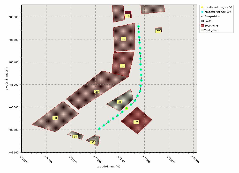 Externe veiligheid N302 Harderwijk 24 4.2.5. N302, deelgebied 4 De resultaten voor deelgebied 4 hebben betrekking op het kilometervak dat wordt getoond in figuur 16.