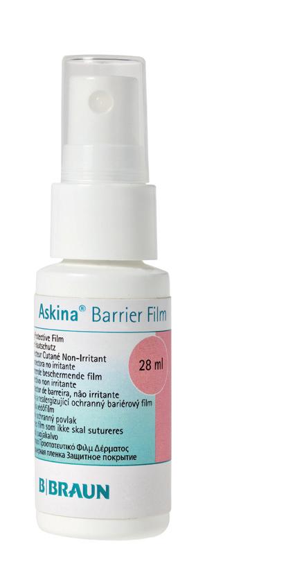 Prevention Askina Barrier Film Ademende filmlaag TIPS VOOR GEBRUIK Houdt de spraykop op 10 tot 15