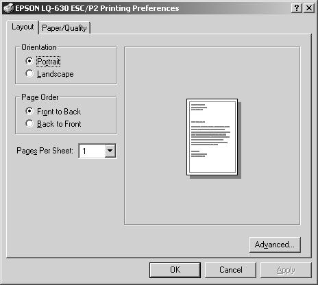 Klik met de rechtermuisknop op het pictogram van uw printer en selecteer Voorkeursinstellingen voor afdrukken (Printing Preferences) (Windows XP of 000) of klik op Printer, Instellingen (Setup),