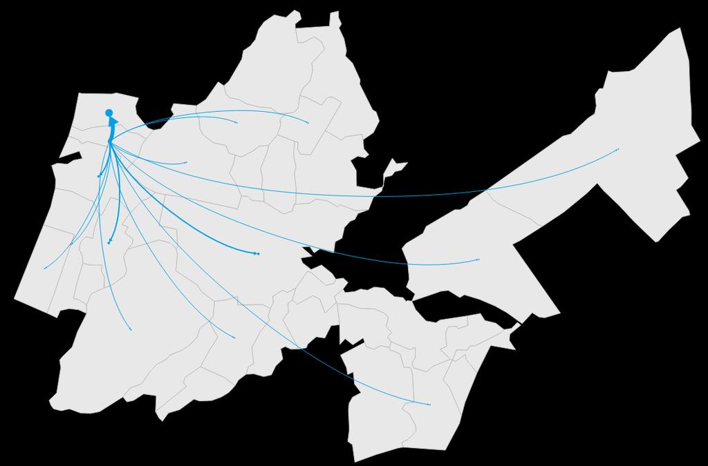 Verhuizingen naar en in Beverwijk, 2015 en 2017 (verhuisd in de twee voorafgaande jaren), (procenten) Vooral stellen zonder kinderen zijn vaker verhuisd, zowel binnen Beverwijk als vanuit andere