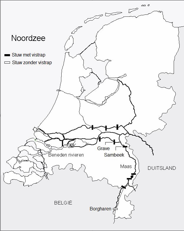 Inleiding 1 Inleiding De migratie van vis van de Noordzee naar België en Frankrijk wordt belemmerd door de stuwen in de Maas.
